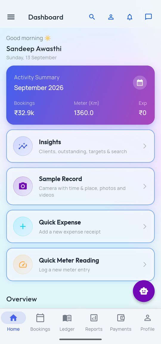 Field app home screen