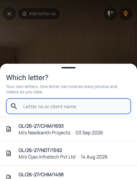 Which letter? — choosing the client letter before taking photographs