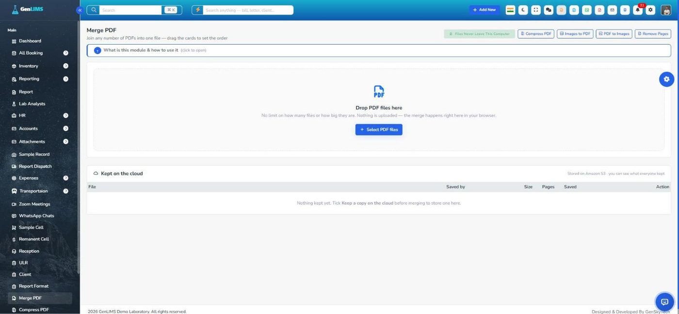 Merge PDF tool