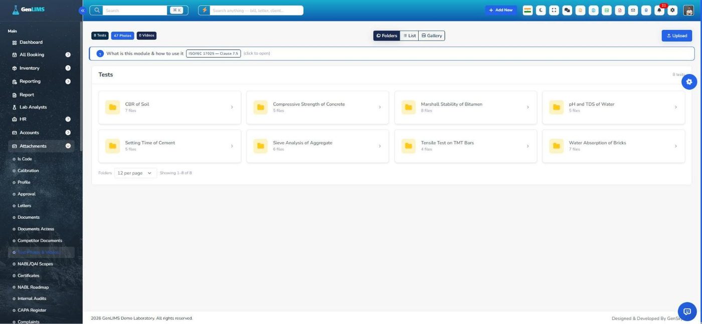 Test Photos and Videos folders